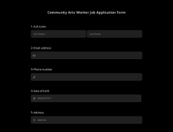 Community Arts Worker Job Application Form