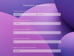 Design Engineer Job Application Form
