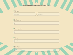 Library Assistant Job Application Form