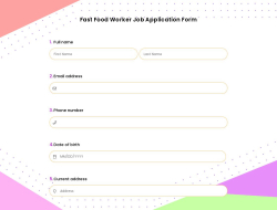Fast Food Worker Job Application Form