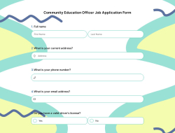 Community Education Officer Job Application Form