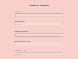 Sports Player Profile Form
