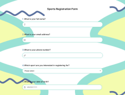 Sports Registration Form
