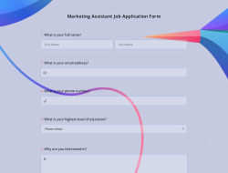 Marketing Assistant Job Application Form