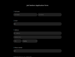 Job Seekers Application Form