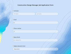 Construction Design Manager Job Application Form