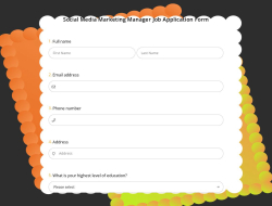 Social Media Marketing Manager Job Application Form