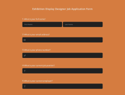 Exhibition Display Designer Job Application Form