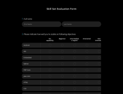 Skill Set Evaluation Form