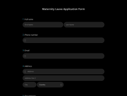 Maternity Leave Application Form