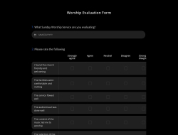 Worship Evaluation Form