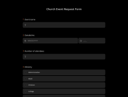 Church Event Request Form 