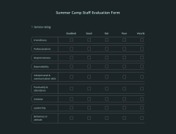 Summer Camp Staff Evaluation Form