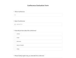 Conference Evaluation Form