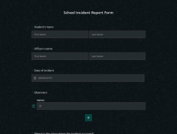 School Incident Report Form Template