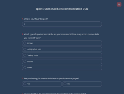 Sports Memorabilia Recommendation Quiz