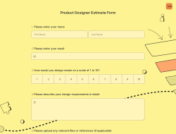 Product Designer Estimate Form