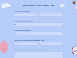 Mental Health Counselor Estimate Form