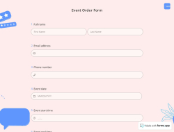 Event Order Form