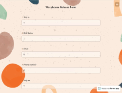 Warehouse Release Form