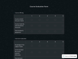 Course Evaluation Form