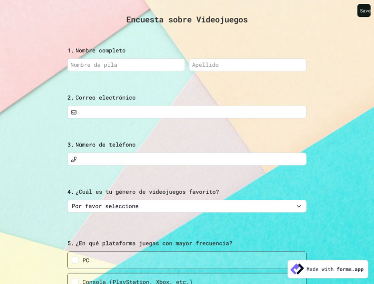 Encuesta Sobre Videojuegos