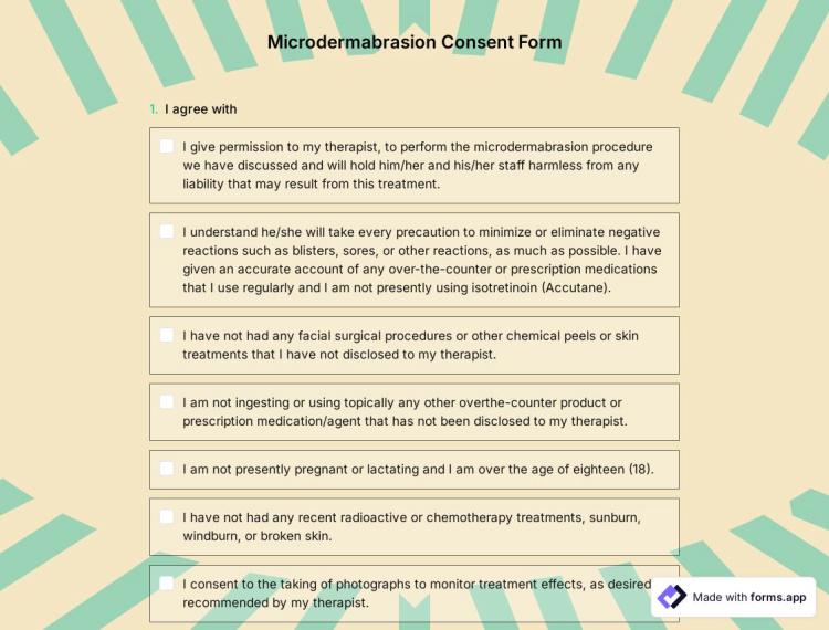 Microdermabrasion Consent Form
