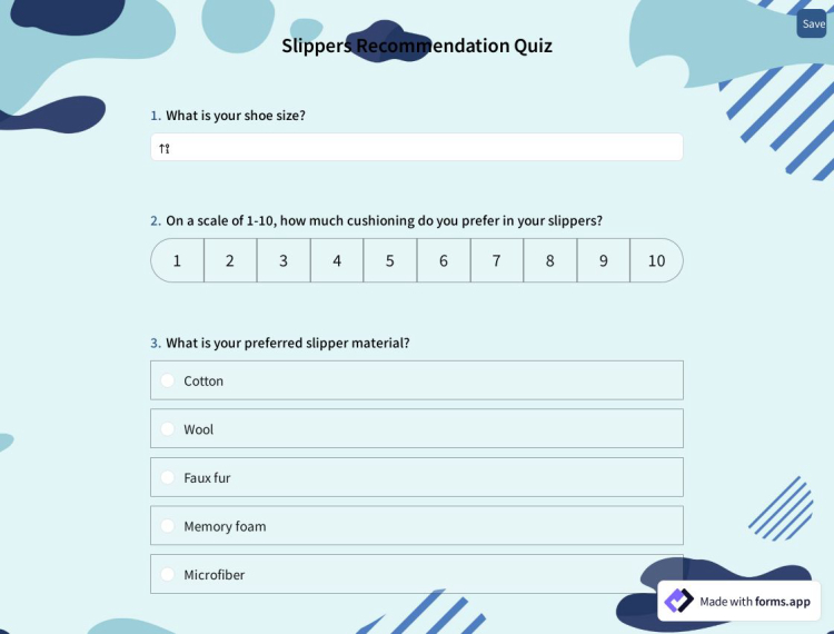 Slippers Recommendation Quiz