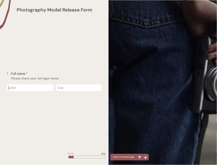 Photography Model Release Form Template