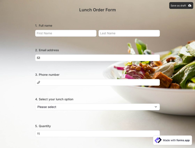 Lunch Order Form