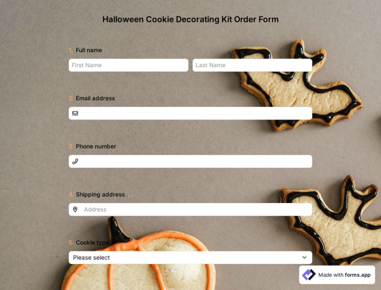 Halloween Cookie Decorating Kit Order Form