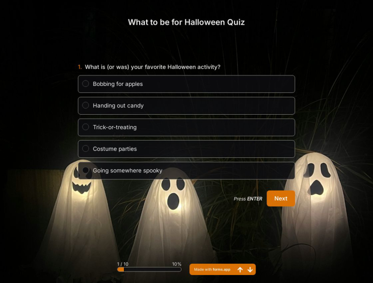 What To Be For Halloween Quiz Template
