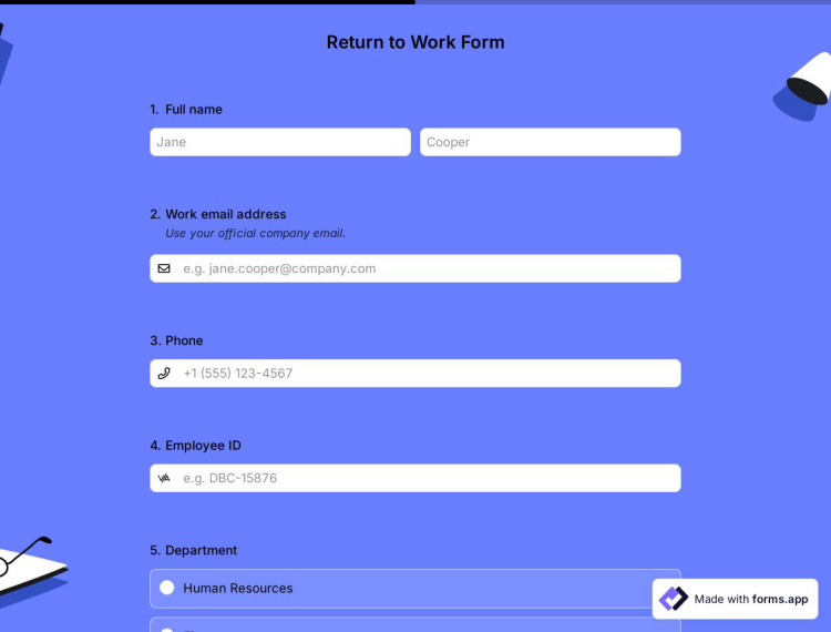 Return to Work Form Template