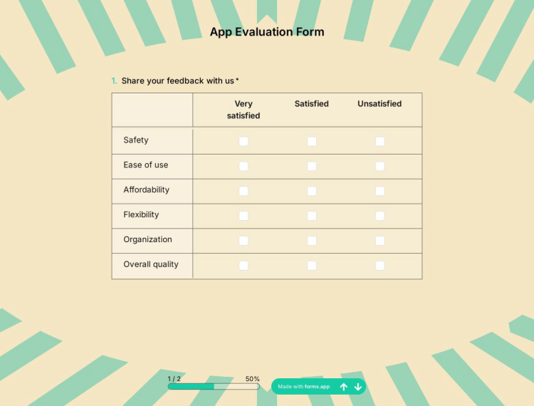 App Evaluation Form