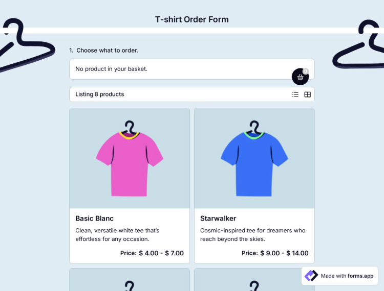T-shirt Order Form Template