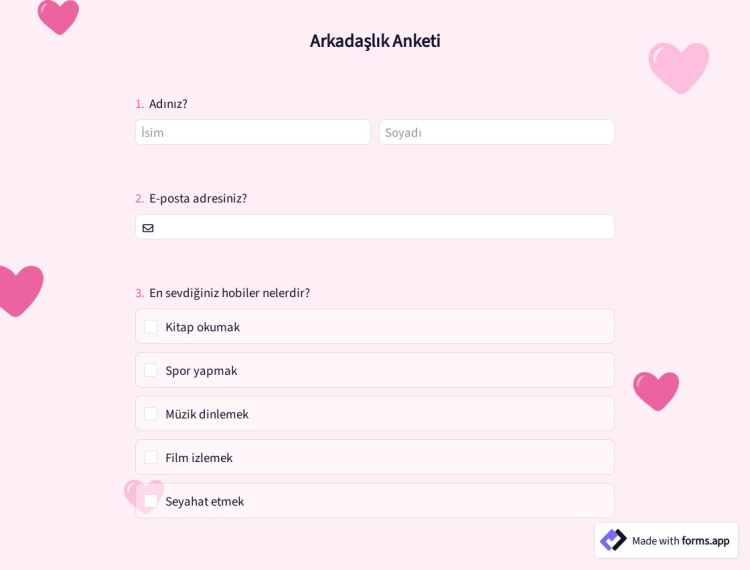 Arkadaşlık Anketi