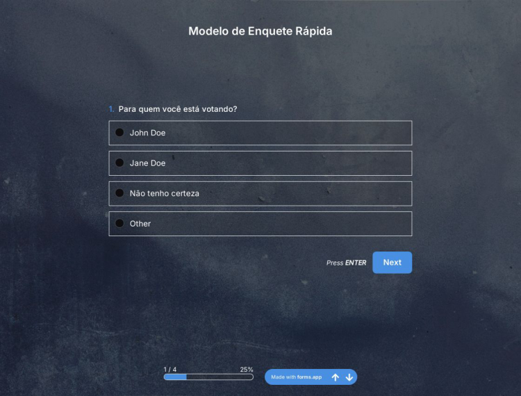 Modelo de Enquete Rápida