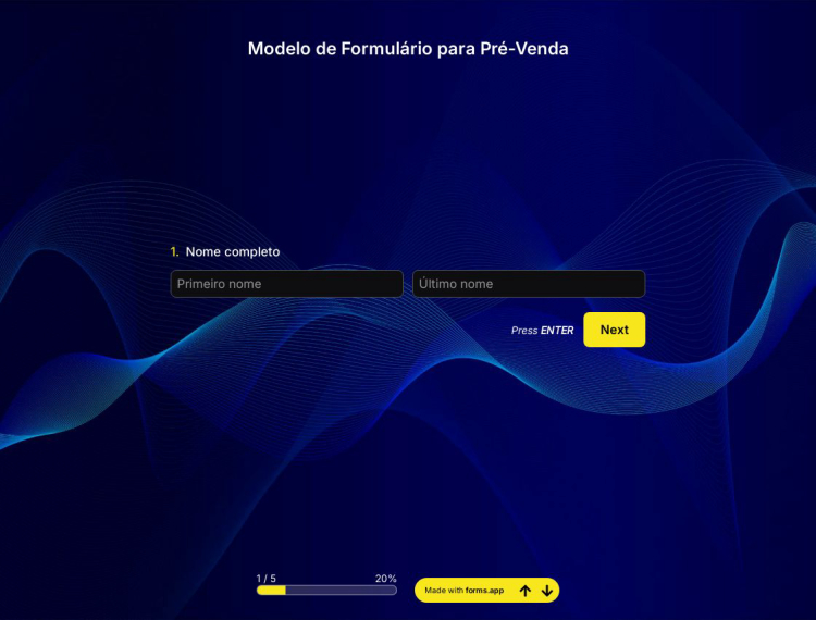 Modelo de Formulário para Pré-Venda