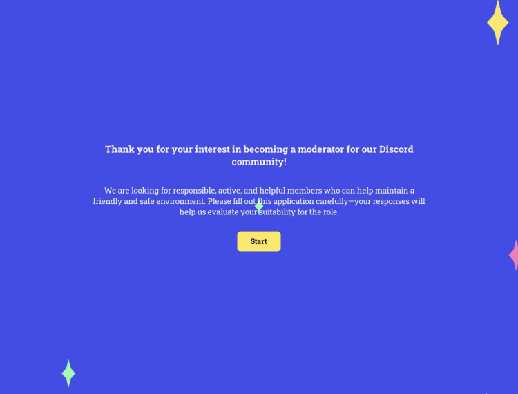 Discord Mod Application Form Template