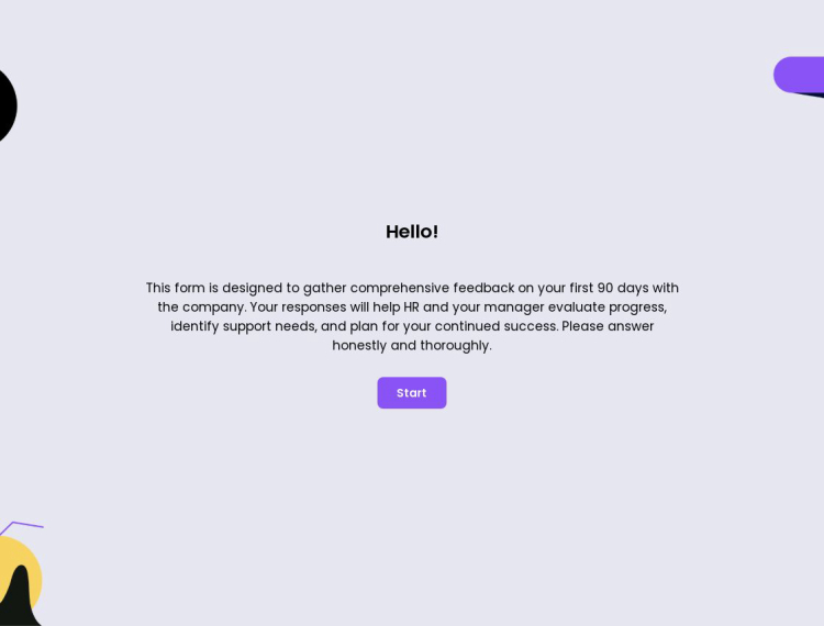 Employee 90-Day Review Form Template