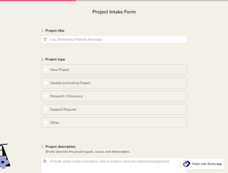 Project Intake Form Template