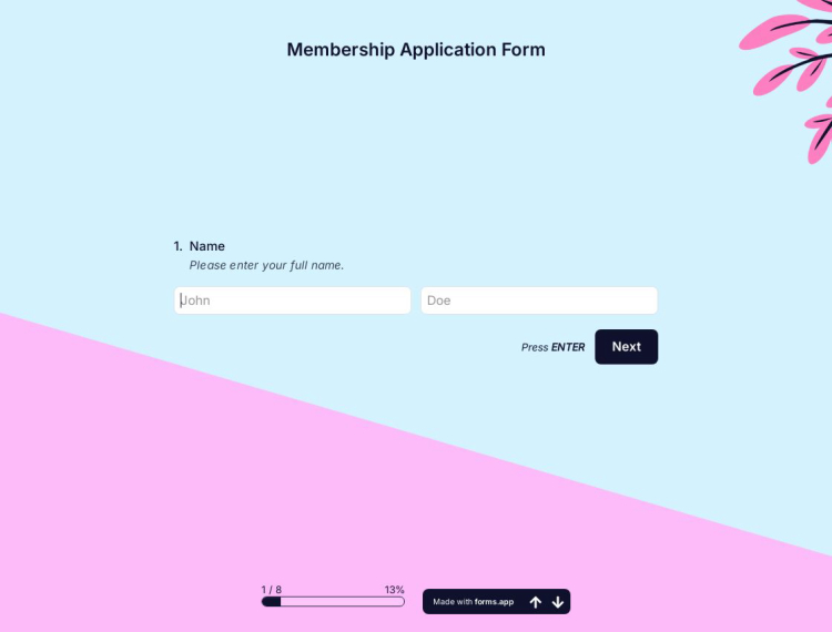 Membership Application Form Template