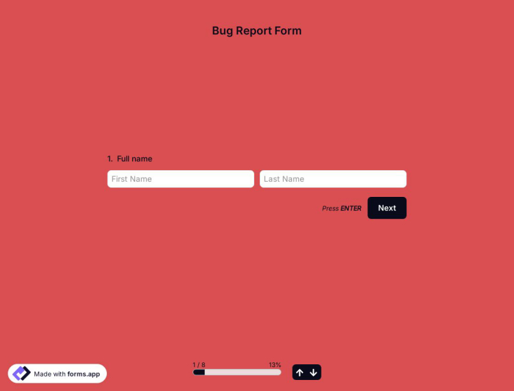 Bug Report Form Template