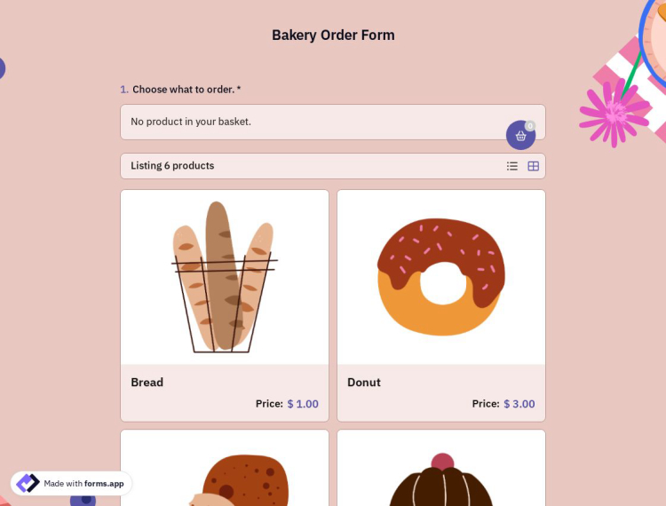 Bakery Order Form Template