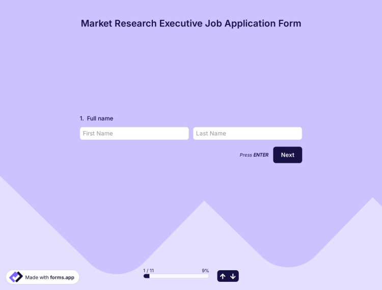 Market Research Executive Job Application Form