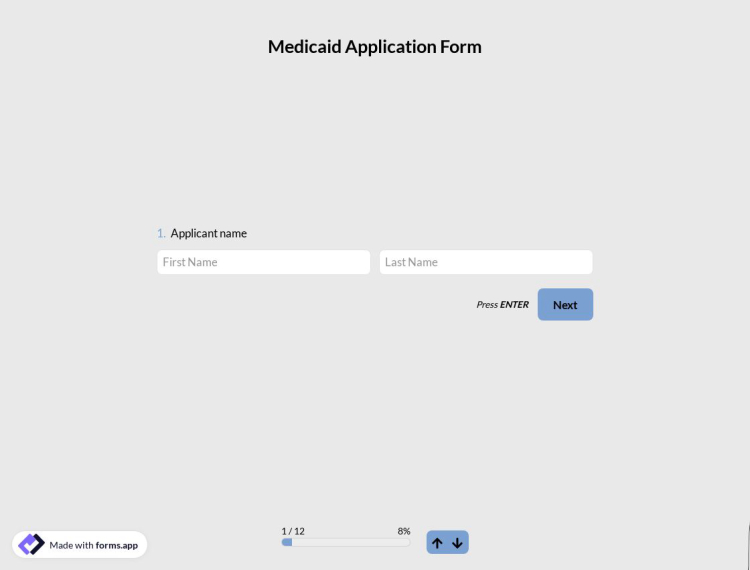 Medicaid Application Form