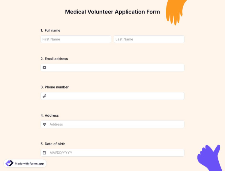 Medical Volunteer Application Form