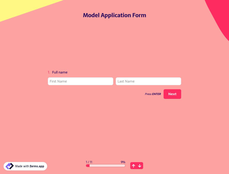 Model Application Form