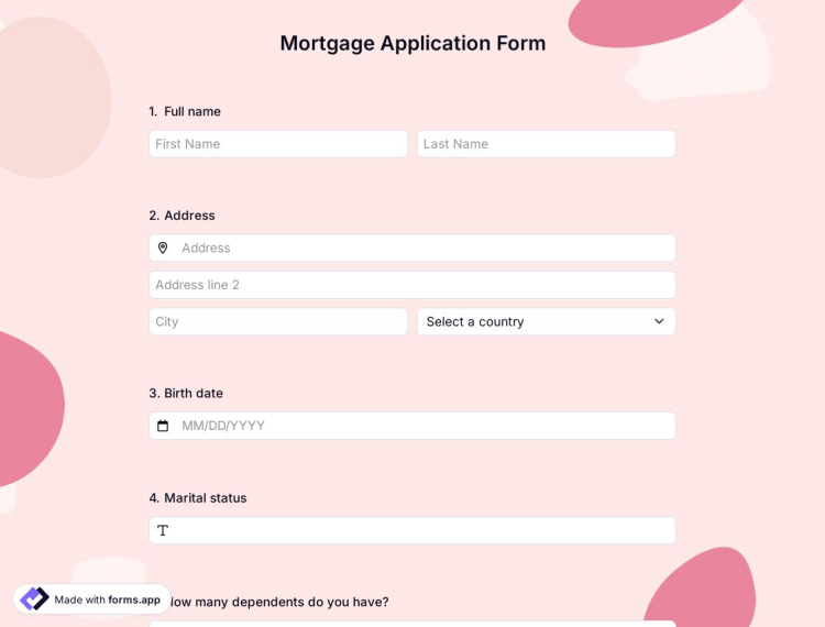 Mortgage Application Form