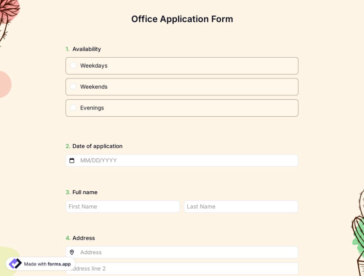 Office Application Form
